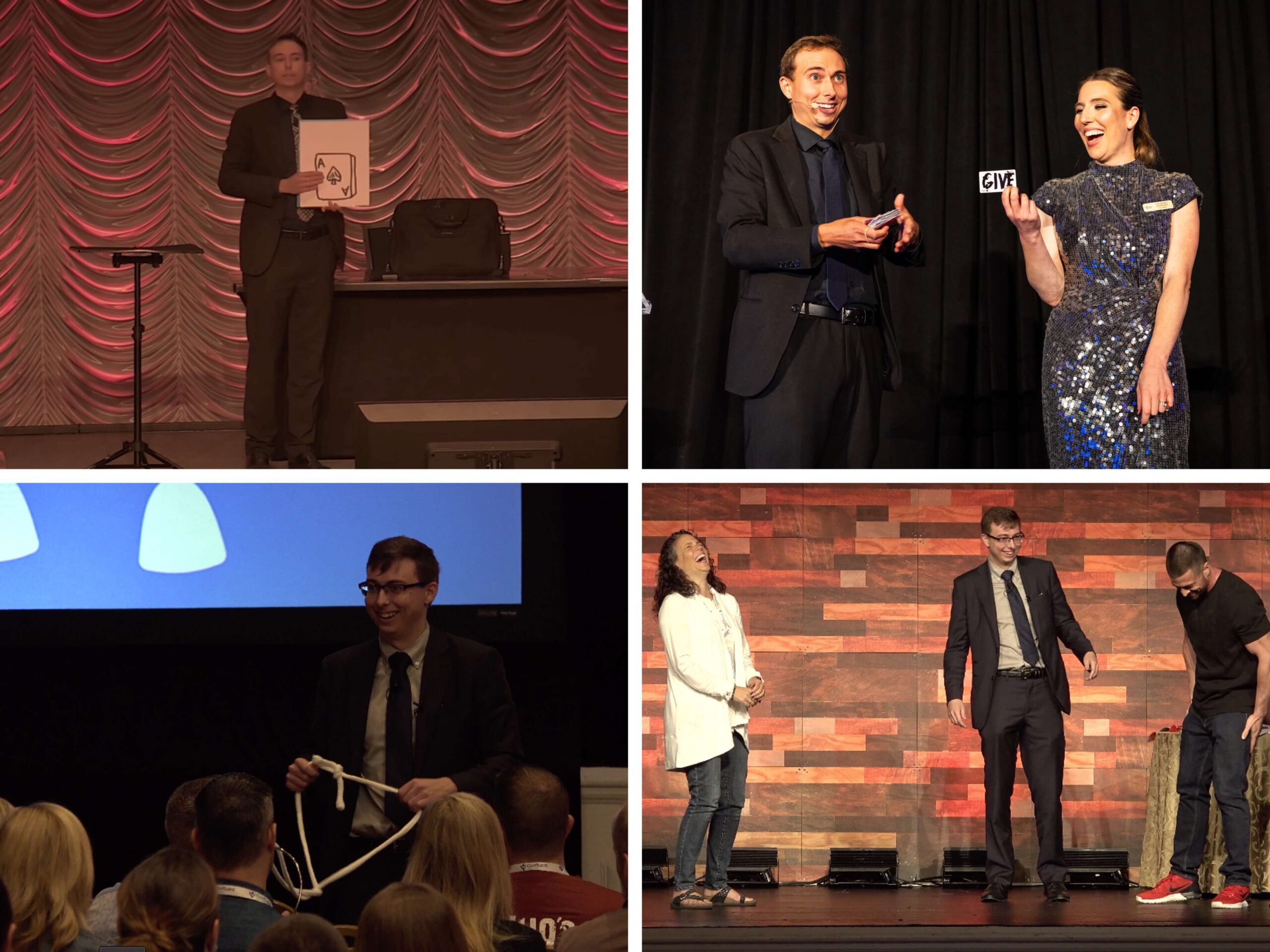 collage of stage show magic photos